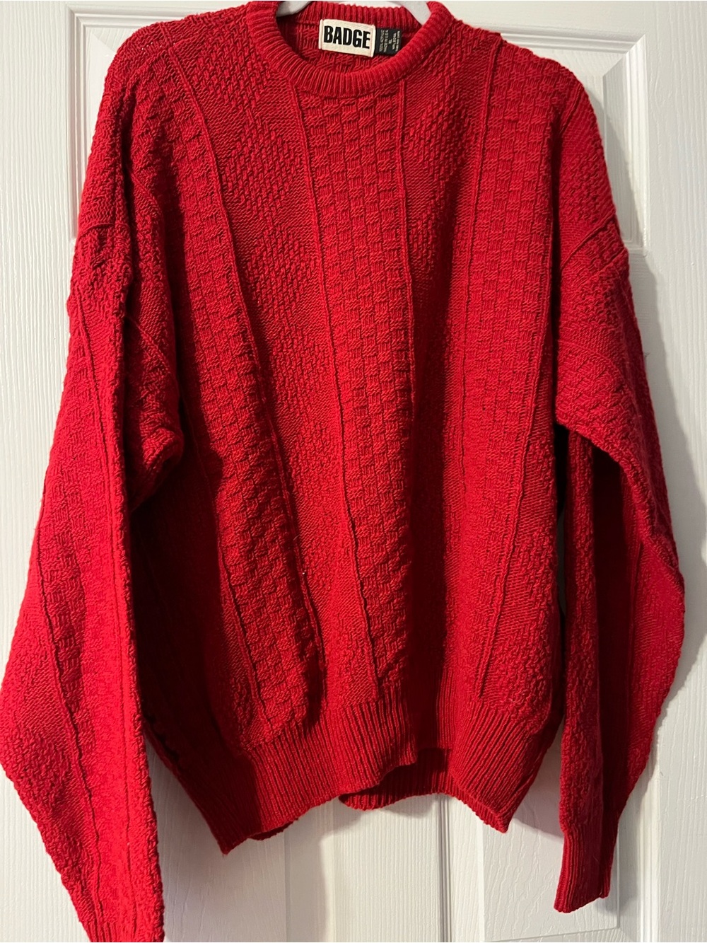 Men’s Badge textured sweater Red ZL